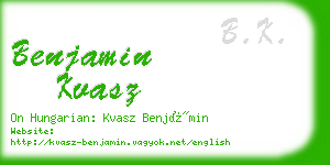 benjamin kvasz business card